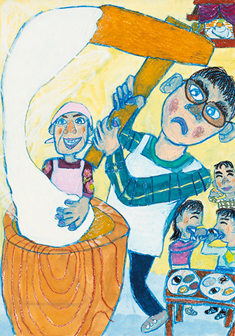 「家ぞくでたのしいもちつき」