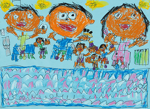 「給食のごはんはおいしいな」