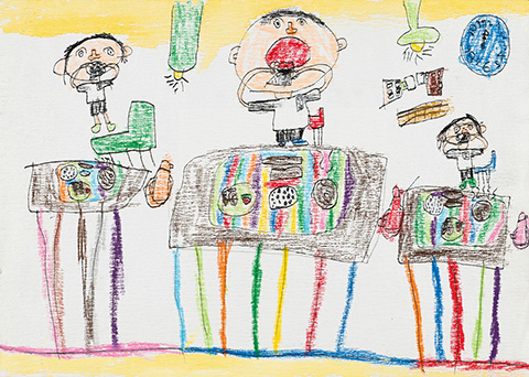 「おいしいな…おかわりくださーい。」