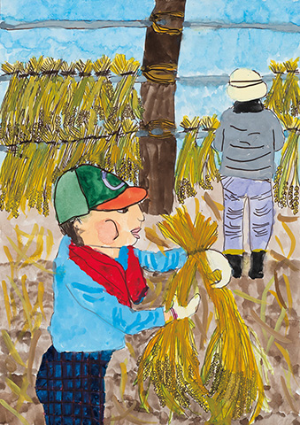 「太陽をいっぱいあびておいしくなあれ」