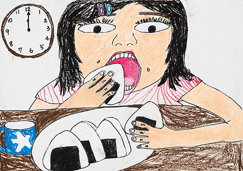 「お米がだいすきもぐもぐもぐ」