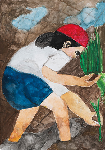 「初めての田植え」