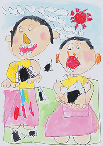 「お母さんのおにぎりおいしいよ」