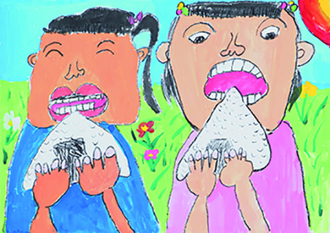 「おはなばたけでおにぎり」