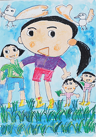 「みんなでがんばったよ！おいしくなーあれ！」