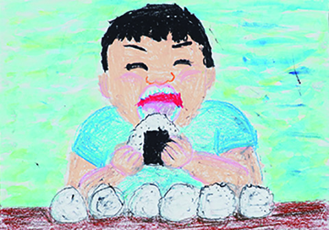 「大好きな塩むすびとぼく」