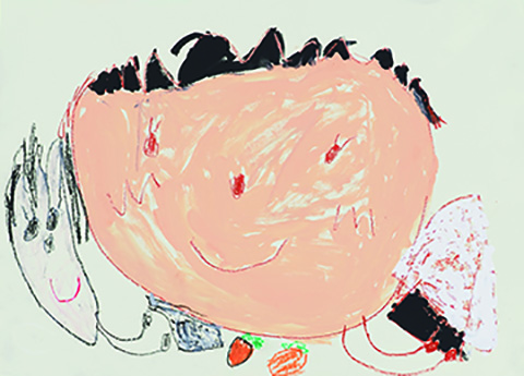 「おおきなおにぎりもってるよ」