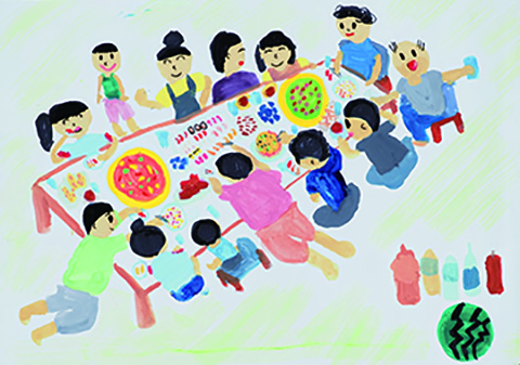 「みんなでたべるともっとおいしい」