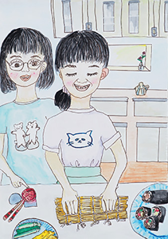 「家族と作った手まきずし」