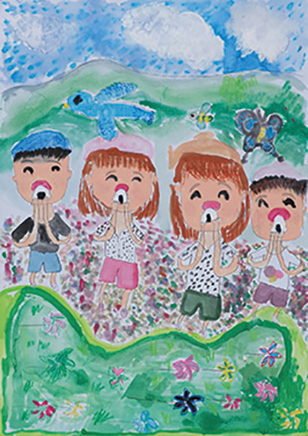 いっぱいわらっておにぎり食べて