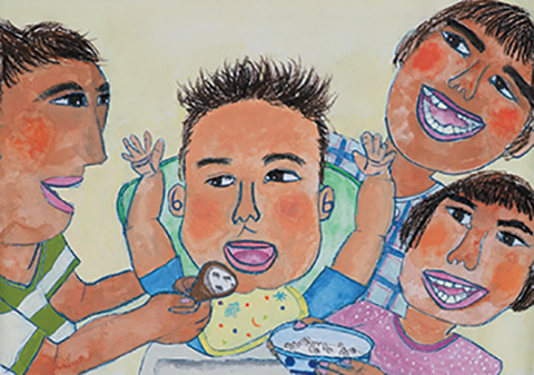 4人兄弟でおいしいごはん