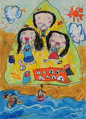 お友だちと海で遊んでご飯も食べて楽しかった