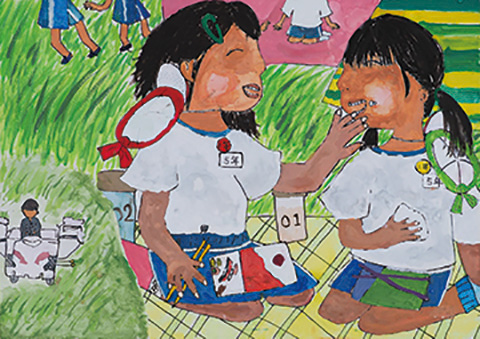 友だちと食べるご飯は最高においしいね！