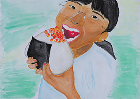 妹といくらおにぎり