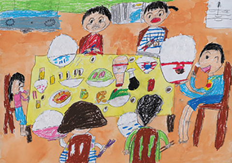 みんなでごはんおいしいな