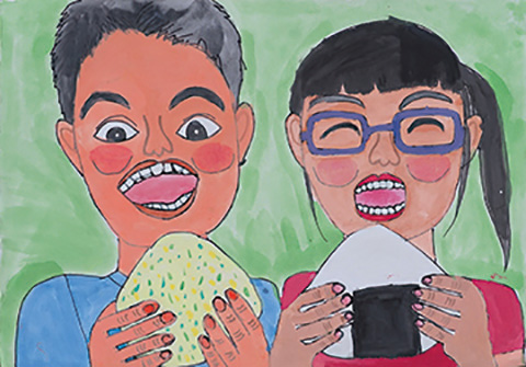 お兄ちゃんと一緒に食べるとおいしいな