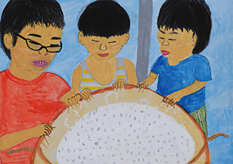 白くなったほっかほかのお米