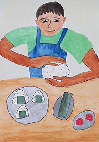 がんばって作ったおにぎり