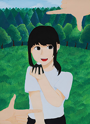 緑の中でお昼ごはん