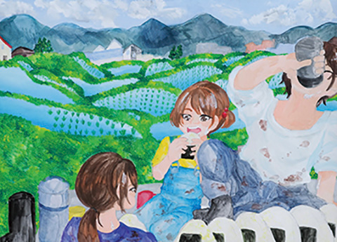 おにぎり食べてひとやすみ