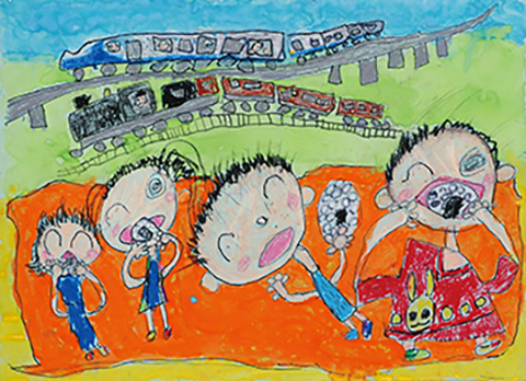 家族でSLに乗っておいしいおにぎり食べたよ