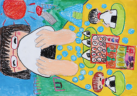 みんなでおにぎりおいしいな