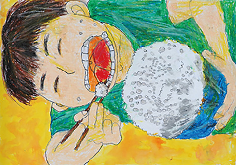 じぶんで炊いたお米おいしいね！