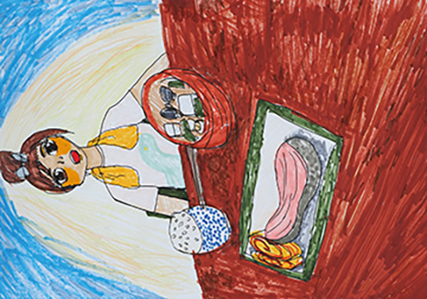 さけとごはんとみそしる、いただきます