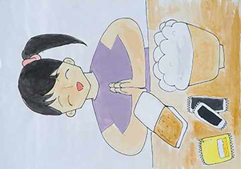 ご飯は何でも合う。