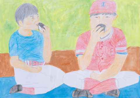 野球後のおいしいおにぎり