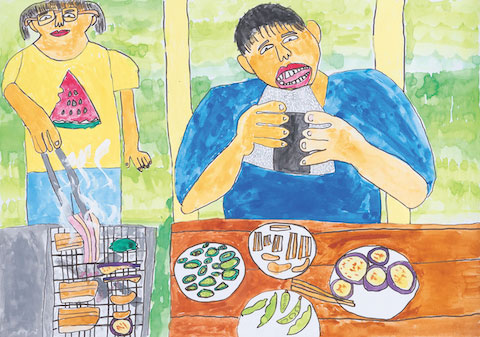 楽しくて　おいしかった　おにぎりとバーベキュー