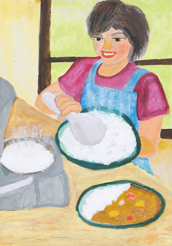 ごはん大もりです