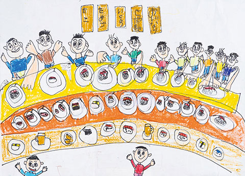 寿司くいねぇ今日はお客さんが多勢いるな