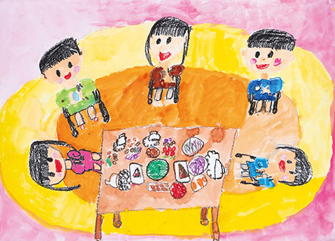 ごはんをたべているところ