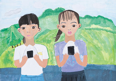 とれたてお米でおししいね