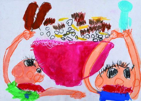 牛丼屋さんにじいじと行くよ