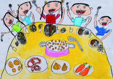 みんなでカレー作り　特製カレーはとってもおいしかったよ！