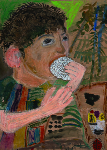 もりでたべるおにぎり「うめぇぜ！」