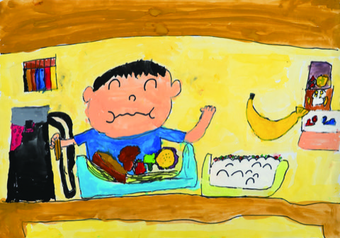 じどうクラブでおべんとうをたべたよ