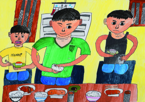 いとこといっしょににぎったうまいすし